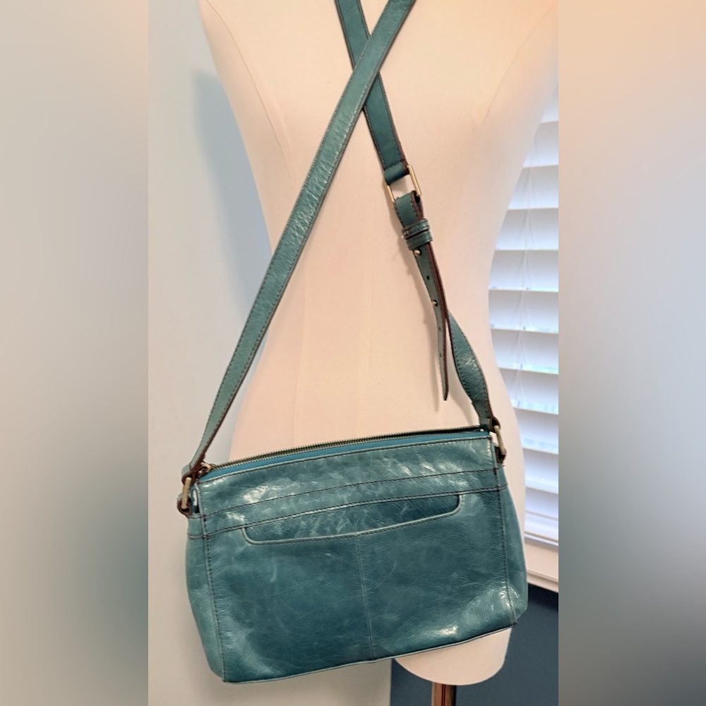 HOBO Turquoise Blue Leather Crossbody Bag - Picture 4 of 12